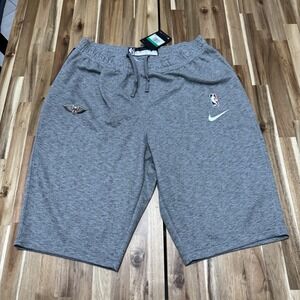 New Orleans Pelicans Shorts Mens XL Gray Sweat Nike Team Issued Warm Up NBA NWT